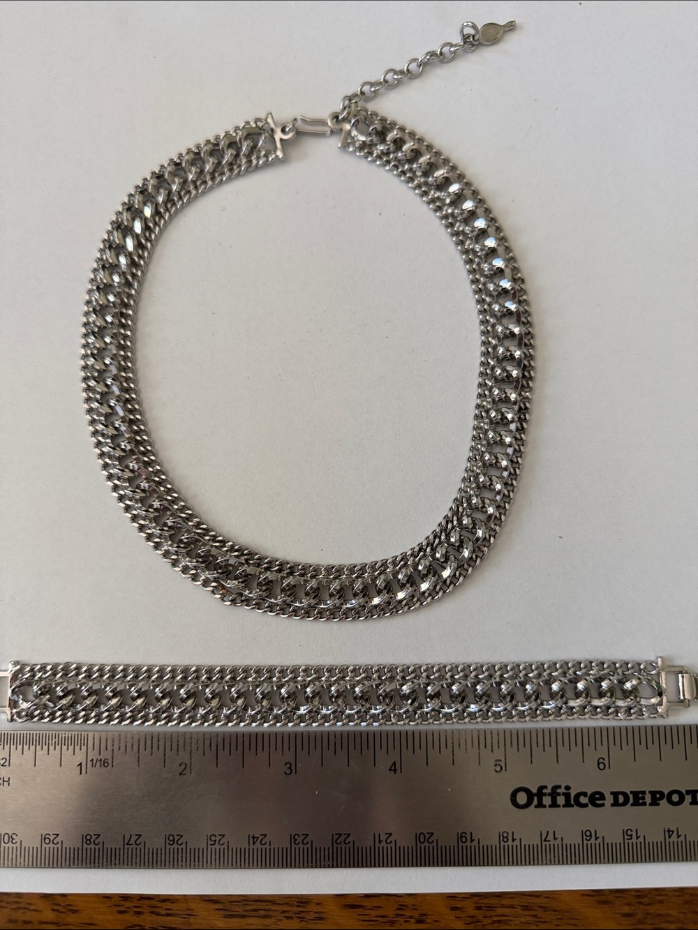 Vintage Silver Chain Statement Necklace